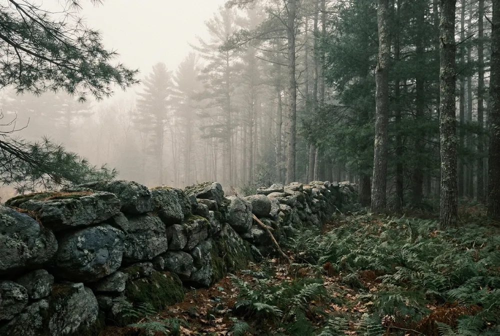 Illustration: stone wall at the treeline